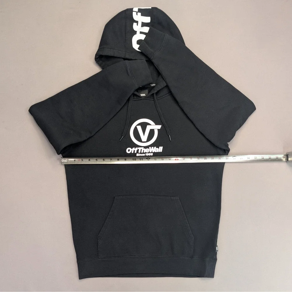 Vans Off The Wall Hoodie Black Logo Pullover Mens M Streetwear